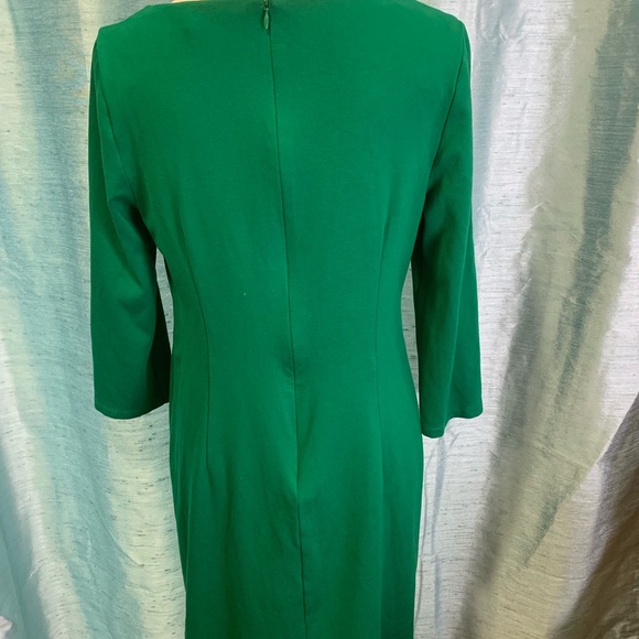 Eliza J Emerald Green A Line Dress Gold Buttons - Picture 4 of 7